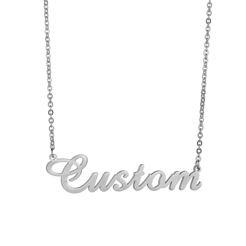 Private Custom Lettering 304 Stainless Steel Name Letter Clavicle Necklace Female Pendant