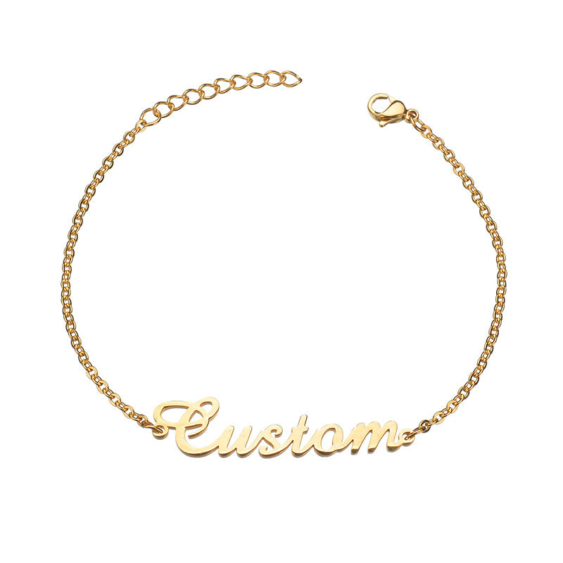 Private Custom Lettering 304 Stainless Steel Name Letter Clavicle Necklace Female Pendant