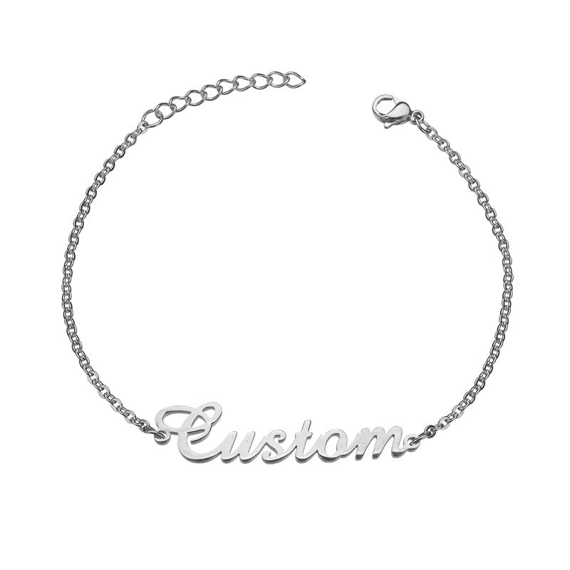 Private Custom Lettering 304 Stainless Steel Name Letter Clavicle Necklace Female Pendant