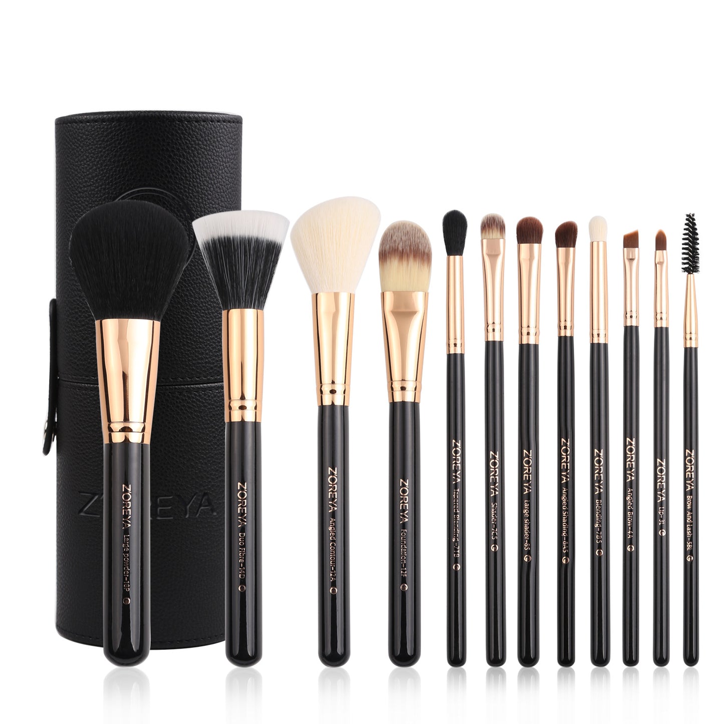 Man-made fiber color tube makeup brush set