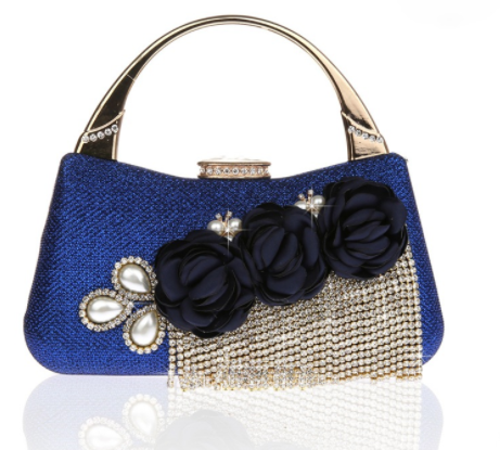 Delicate Tassel Bag Elegant Flower Gold