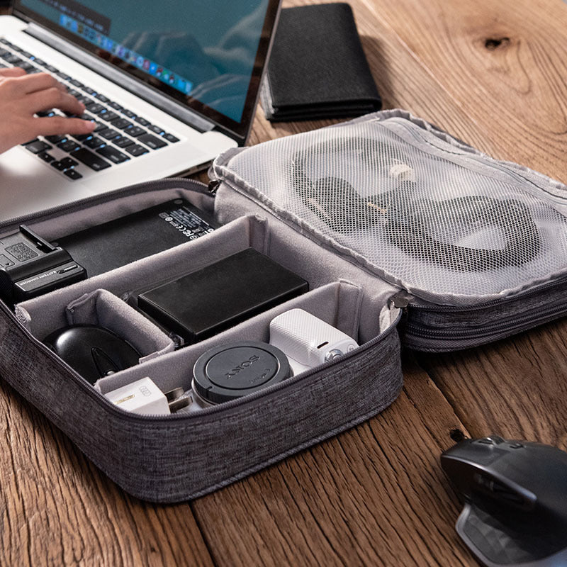 The New Three-layer Digital Bag Storage Bag Multi-functional Data Cable Storage Bag Mobile Power Earphone Storage Bag