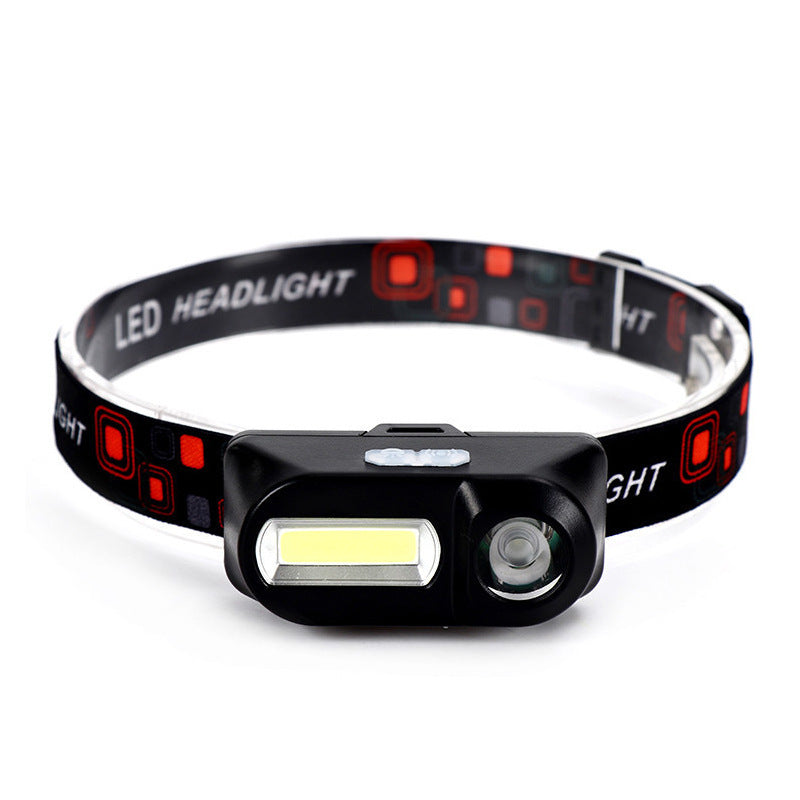 Outdoor Multi-function LED Rechargeable Headlight COB Emergency Head-mounted Flashlight Waterproof Strong Light Fishing Light