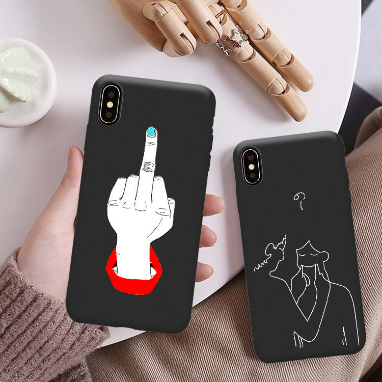 Suitable For IphoneXSmax Art Student Mobile Phone Shell 7plus Line Art 6 Apple XR