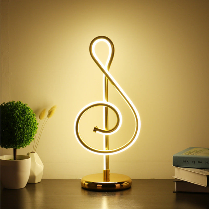 LED Musical Note Table Lamp Modern Minimalist Bedroom Bedside Warm And Romantic Creative Decoration Table Lamp