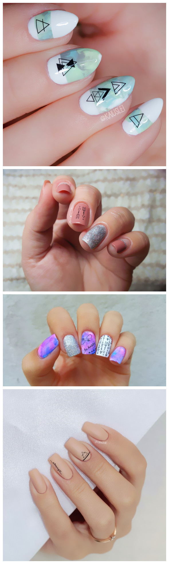 Geometric DIY Art Nail Polish Stickers