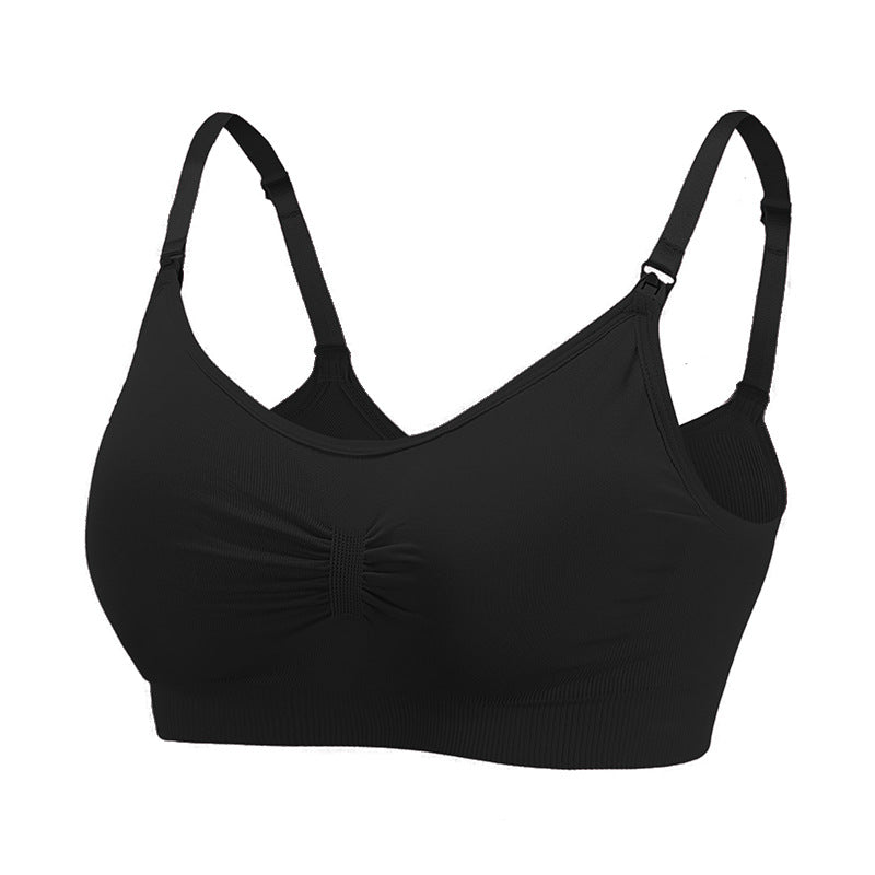 Pregnant Women's Front Buckle Seamless Large Size Breastfeeding Bra Breastfeeding Adjustment Type Gathered Postpartum Thin Breastfeeding Bra Underwear