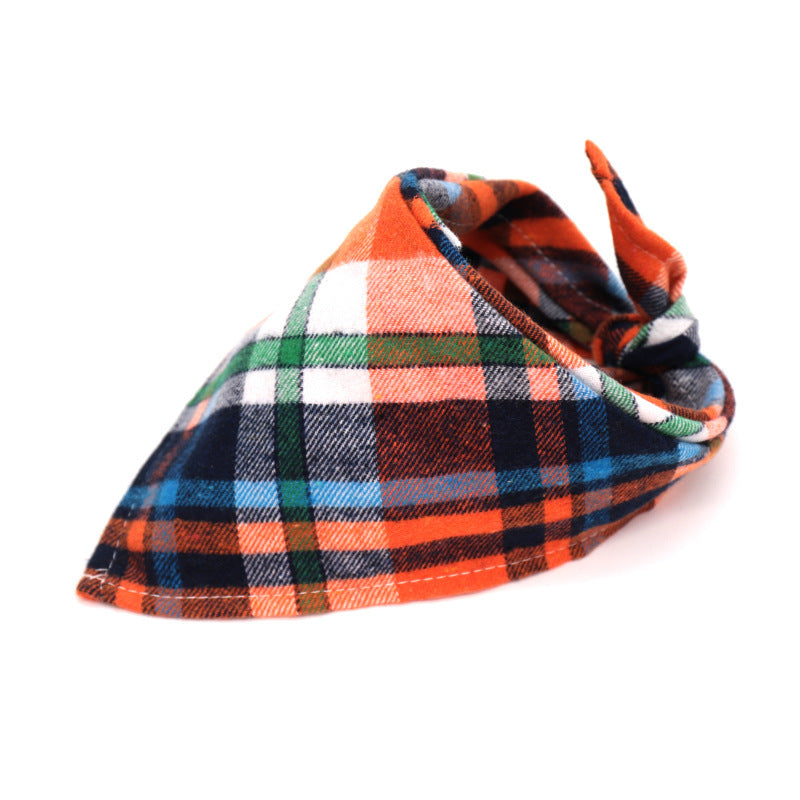 Cotton flannel baby plaid to increase triangle scarf