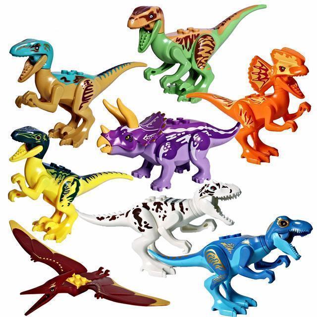 Jurassic Colorful Dinosaur Building Blocks Children's Puzzle Assembling And Inserting Boy Toys