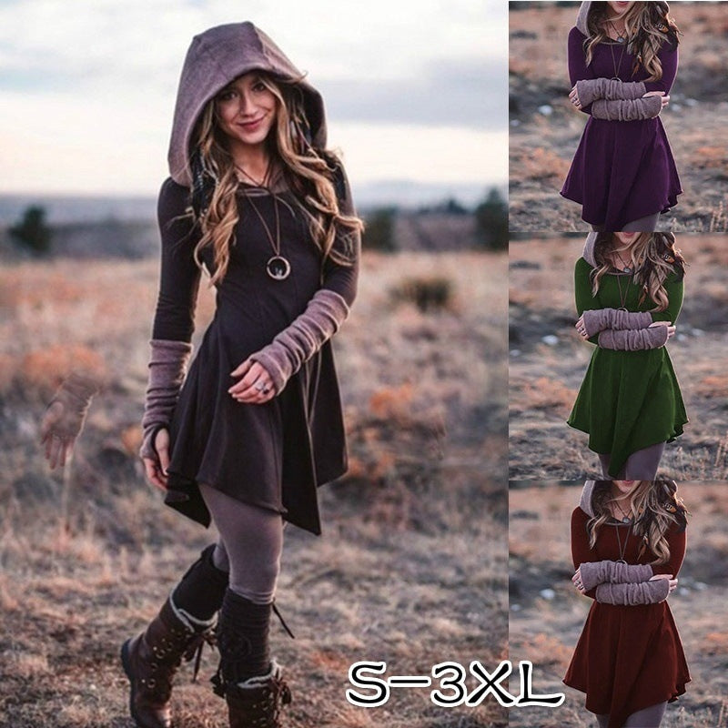 Women's Spring And Autumn Long Sleeve Hoodie Casual Top Dress