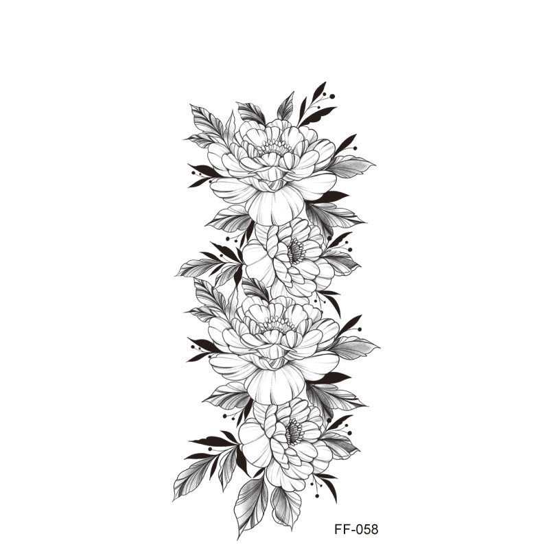 Plain Flower Tattoo Stickers New Waterproof Tattoo Stickers