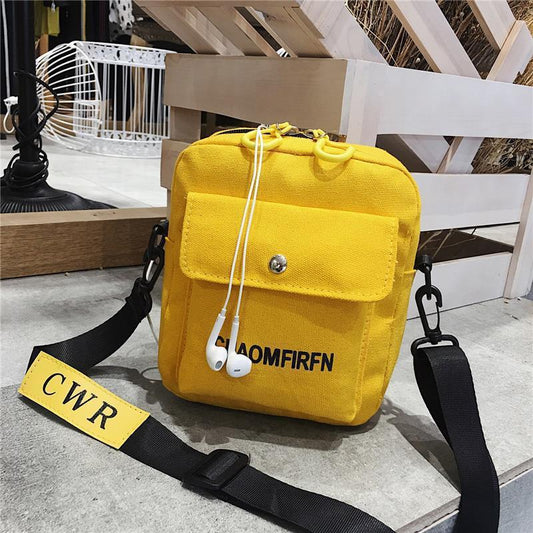 Small Canvas Bag Women's Crossbody Shoulder Bags For Women Messenger Coin Purse Cartoon Cell Phone Shoulder Bags Phone Handbags