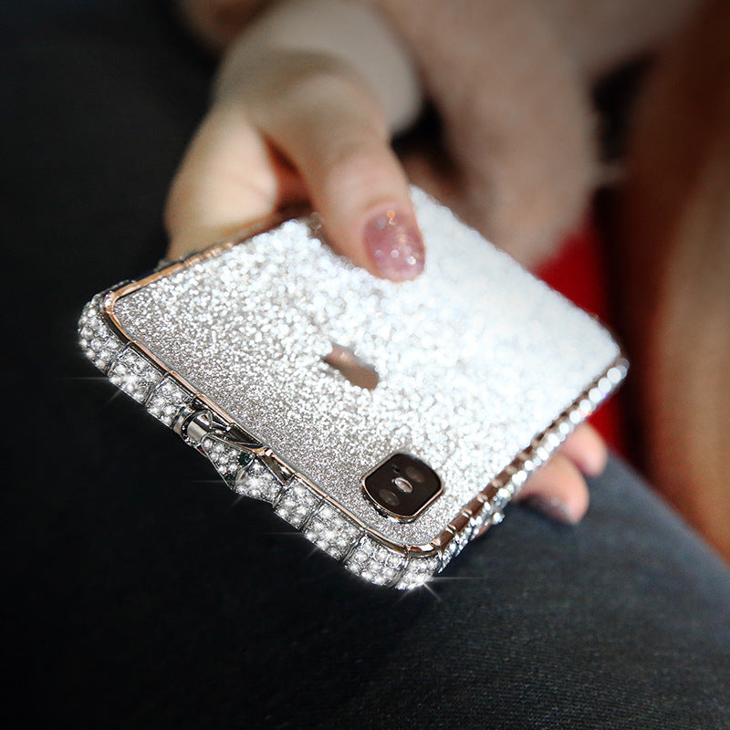 Mobile Phone Case Women's Rhinestone Iphone11 Mobile Phone Case Diamond Frame X Glitter 8p Diamond Case