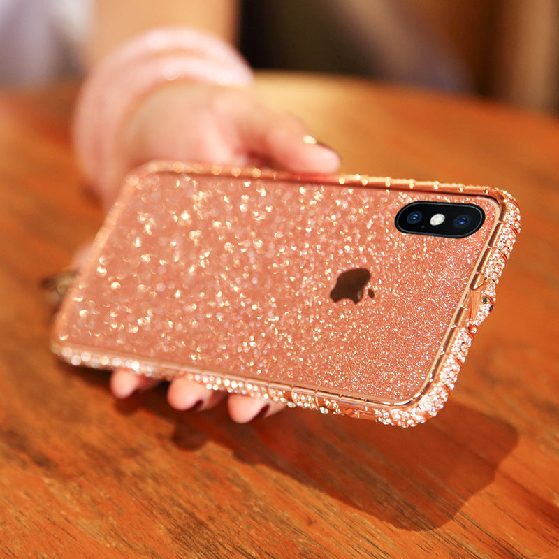 Mobile Phone Case Women's Rhinestone Iphone11 Mobile Phone Case Diamond Frame X Glitter 8p Diamond Case