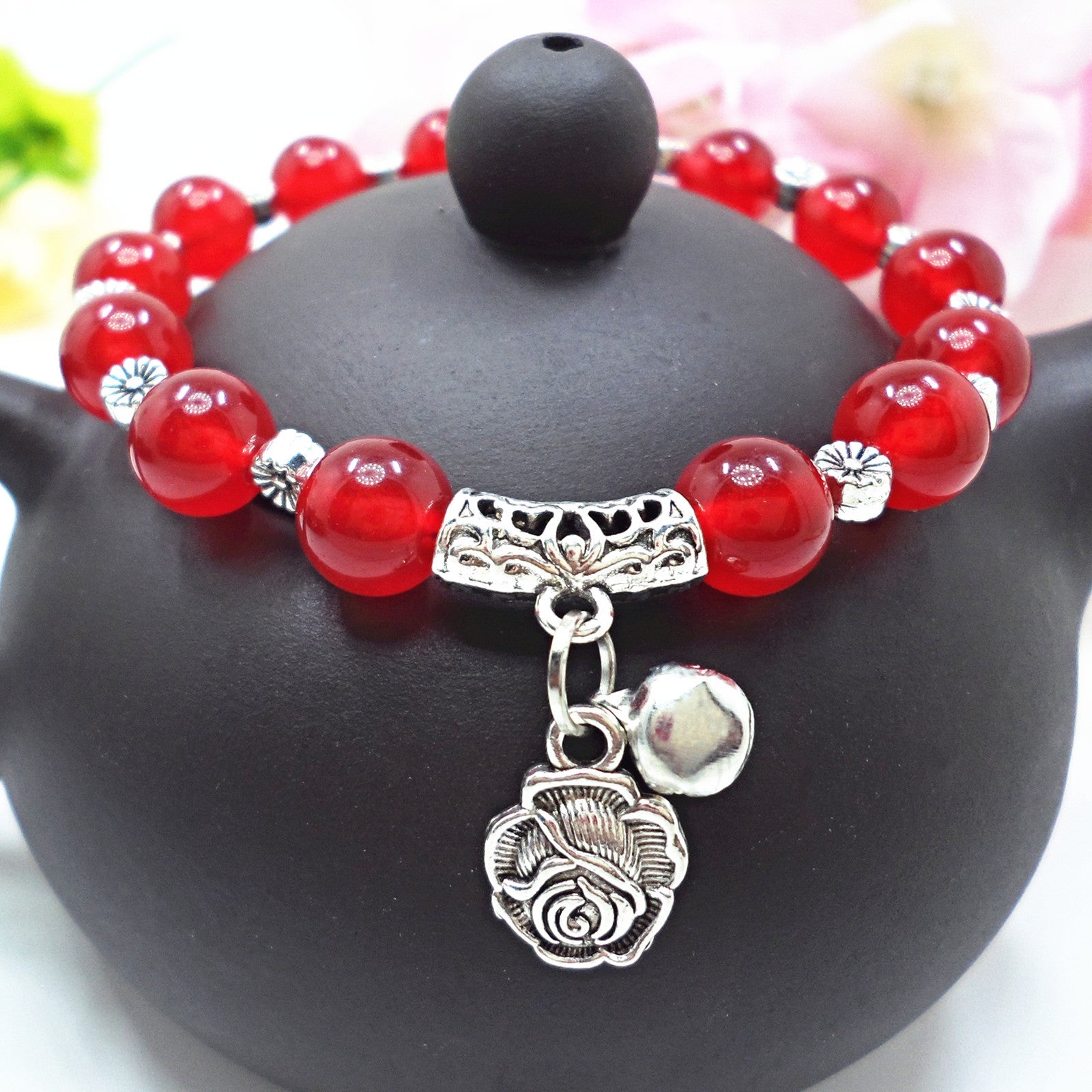 Red Agate Crystal Bracelet Women's Jewelry