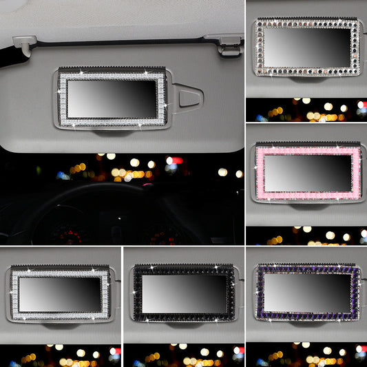 Car Sun Visor Rhinestone Makeup Mirror