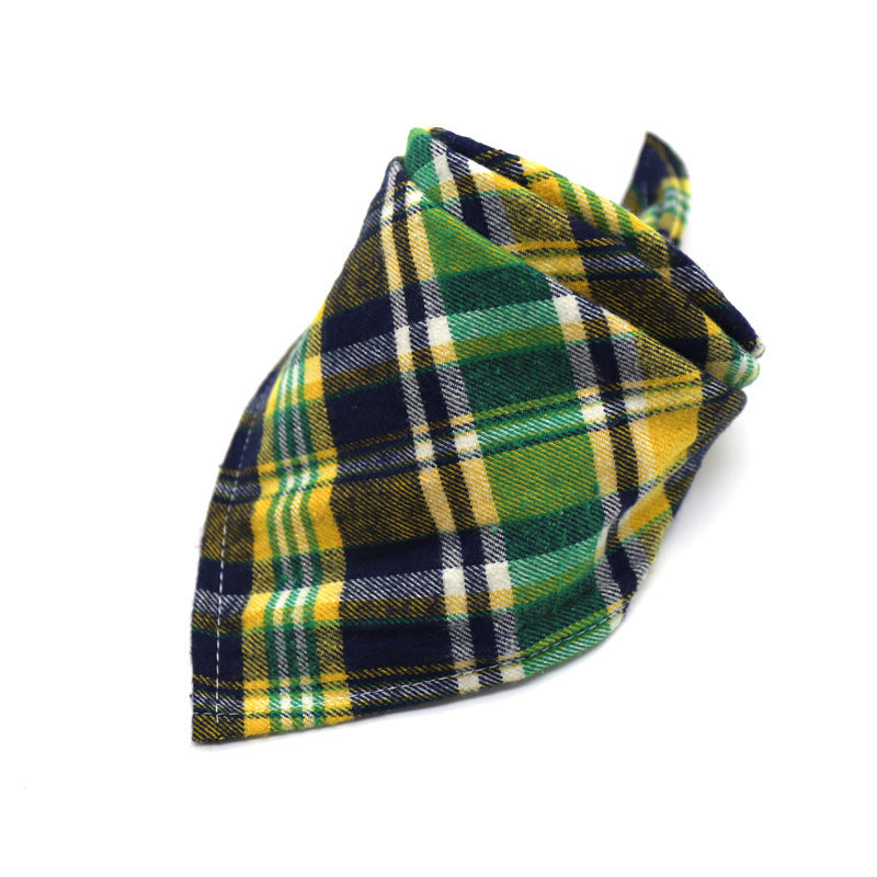 Cotton flannel baby plaid to increase triangle scarf