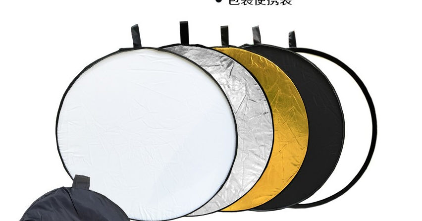 Gold and silver white black soft light 5 color one folding reflector photographic equipment portable baffle studio fill light soft light