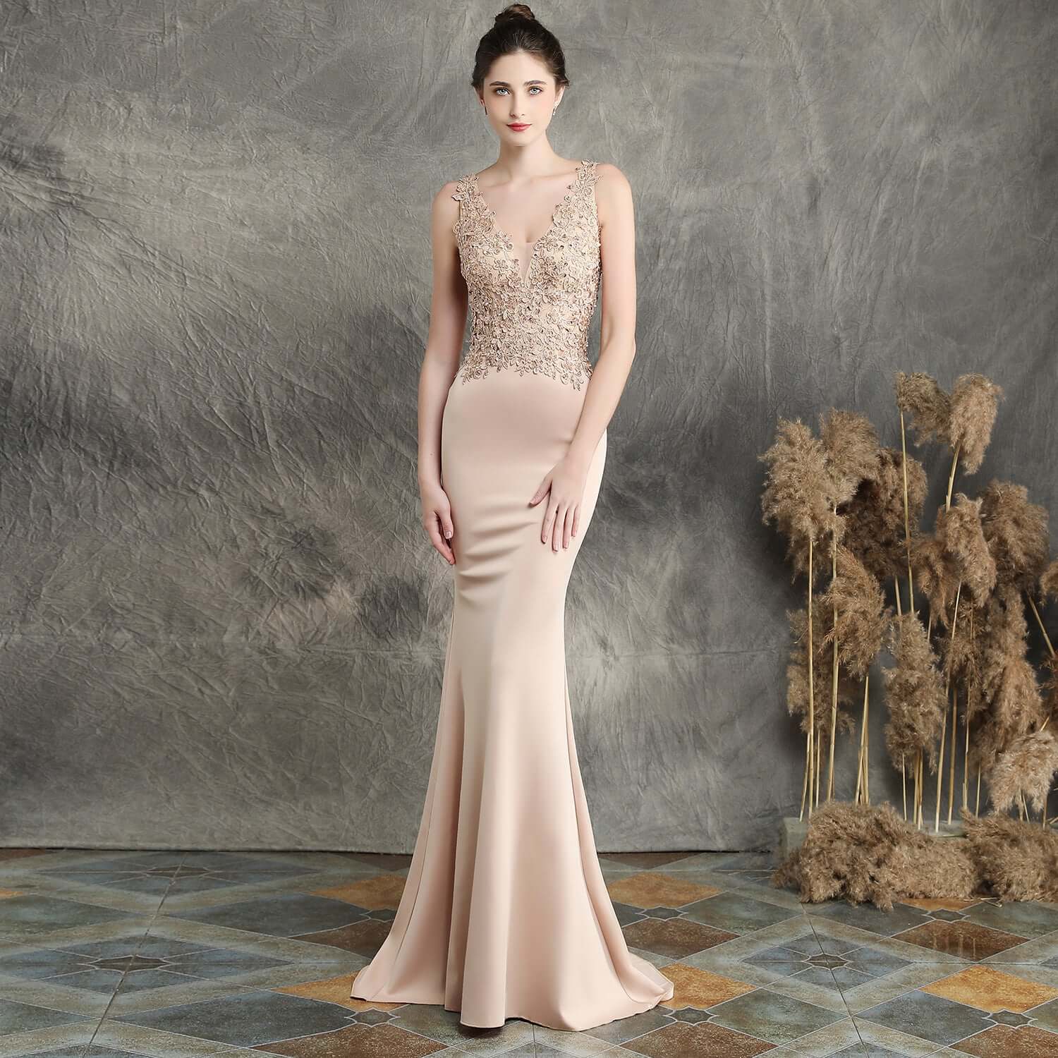 16158# Hand-applied Beaded Toast Dress Bride Long Section Thank You Feast Slim Mermaid Skirt Wedding Evening Dress