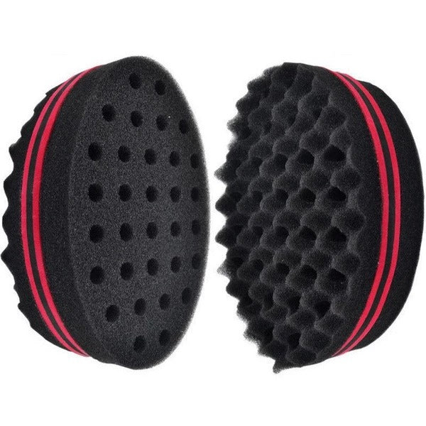 Wave-shaped Sponge Hair Twist Brush Double Sided Multi-holes Side