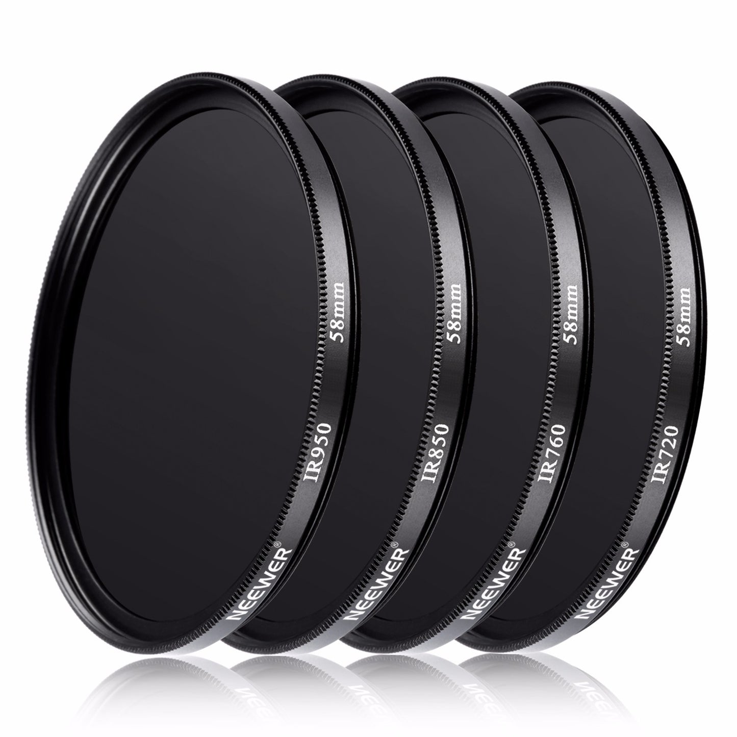 Neewer 4 Pieces 58MM Infrared Filters: IR720, IR760, IR850, IR950 with Pouch