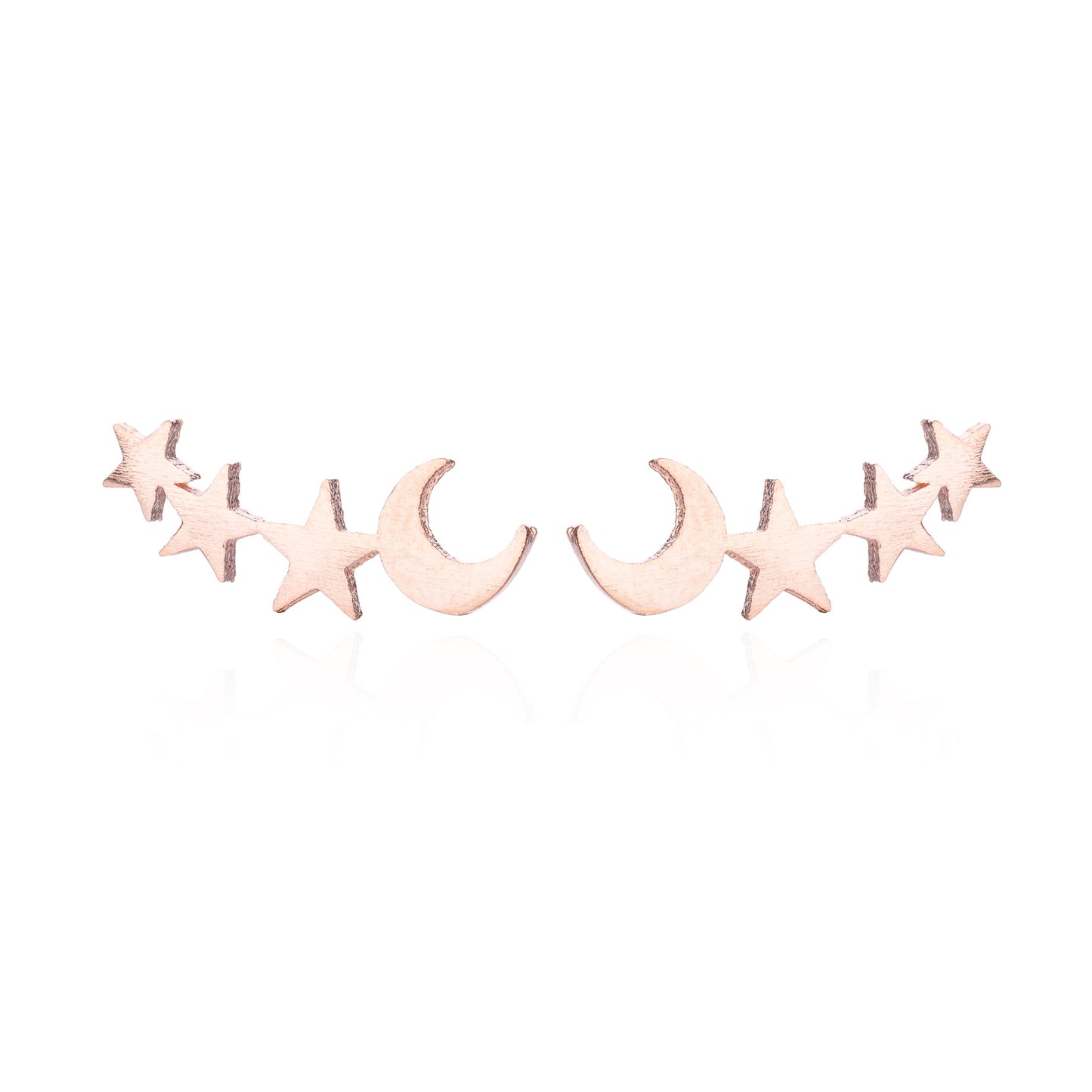 Cute Mini Girl Series Star Moon Combination Stud Earrings University Style Birthday Gift