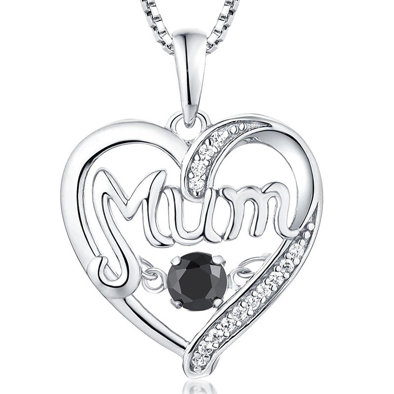 S925 Silver Pulsatile Heart MoM Necklace Mother's Day Gift Birthstones Smart Pendant