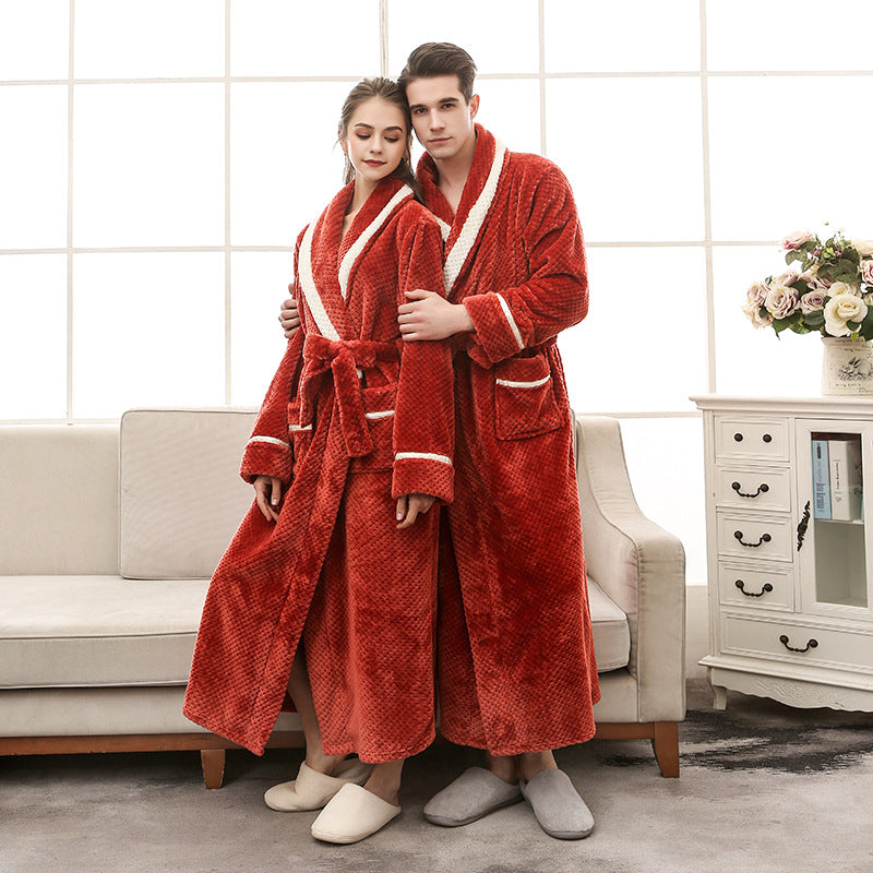 Women Pajamas Couple Gown Bathrobe Winter Robe