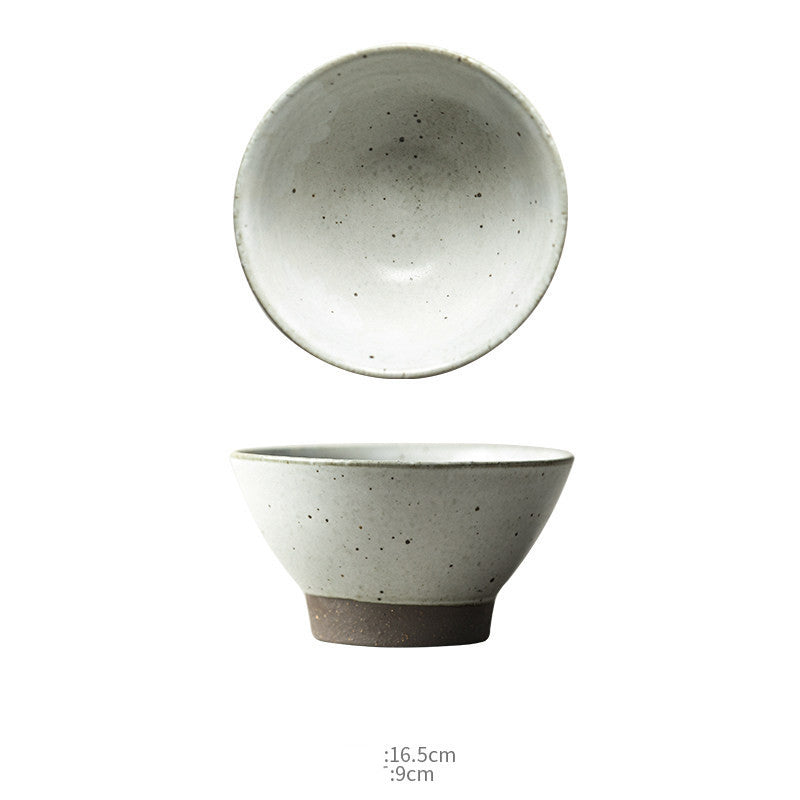 Jingdezhen Handmade Home Retro Noodle Soup High Legged Clay Bowl