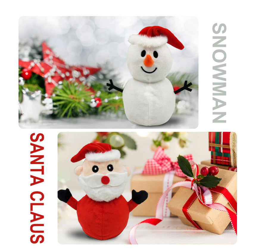 Santa Claus Doll Double-sided Flip Christmas Snowman Plush Doll Christmas Decor Ornaments Kid Toy Gift