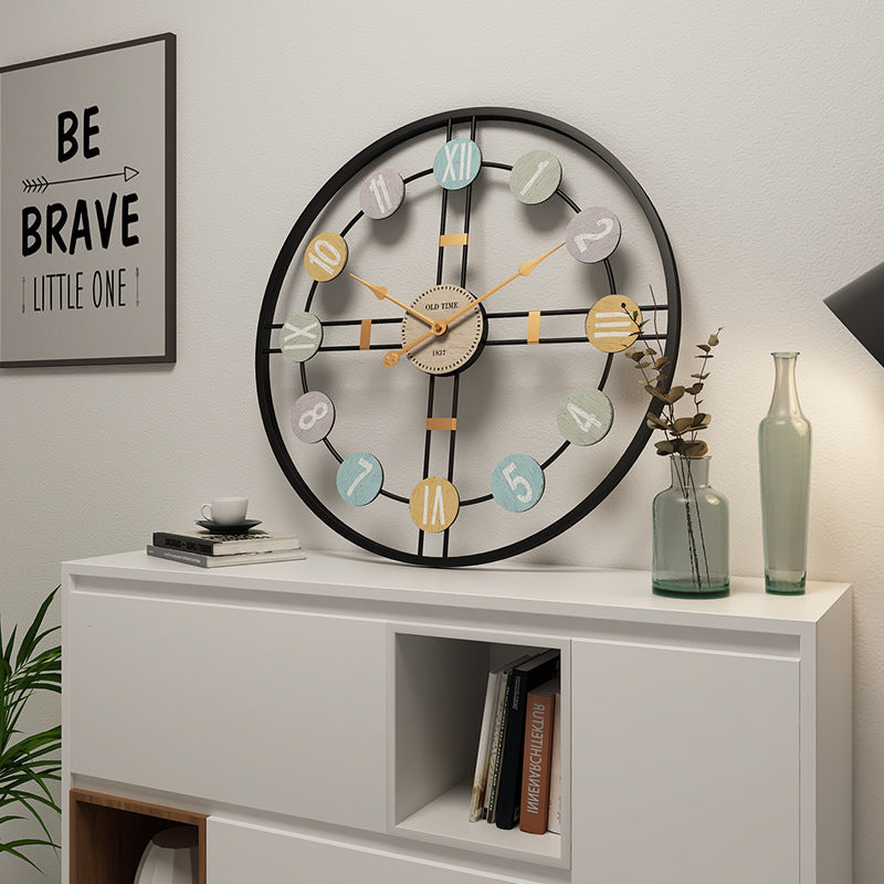 Europe And The United States Mute Simple Clocks Modern Iron Craft Iron Clock Living Room Decoration Creative Wall Clock Manufacturers