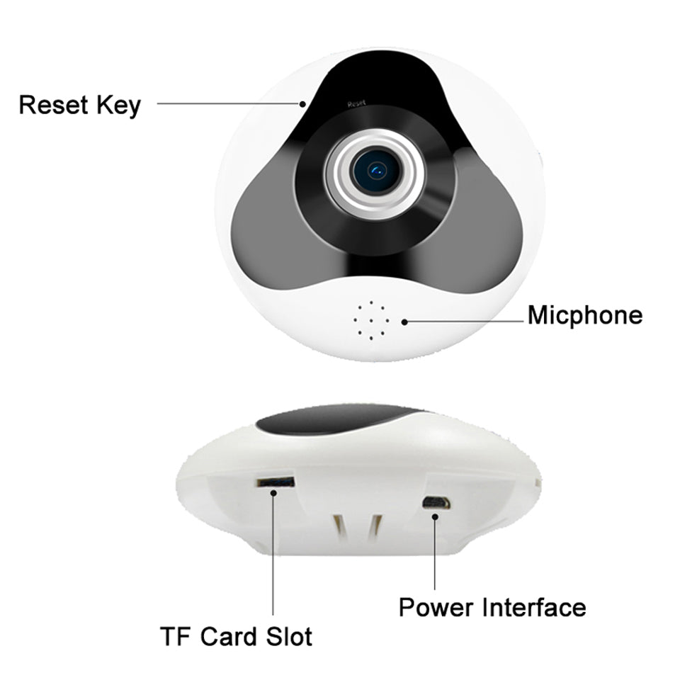 Wireless Panoramic Camera 960P Fisheye IP Camera WiFi Home Security IR Motion Sensor Two Way Audio 360 Degree Full View