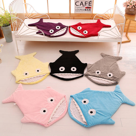 Cartoon Shark Sleeping Bag Baby Out Stroller Baby Hug And Newborn Baby Spring, Summer, Autumn And Winter Four Seasons Anti-kick Quilt