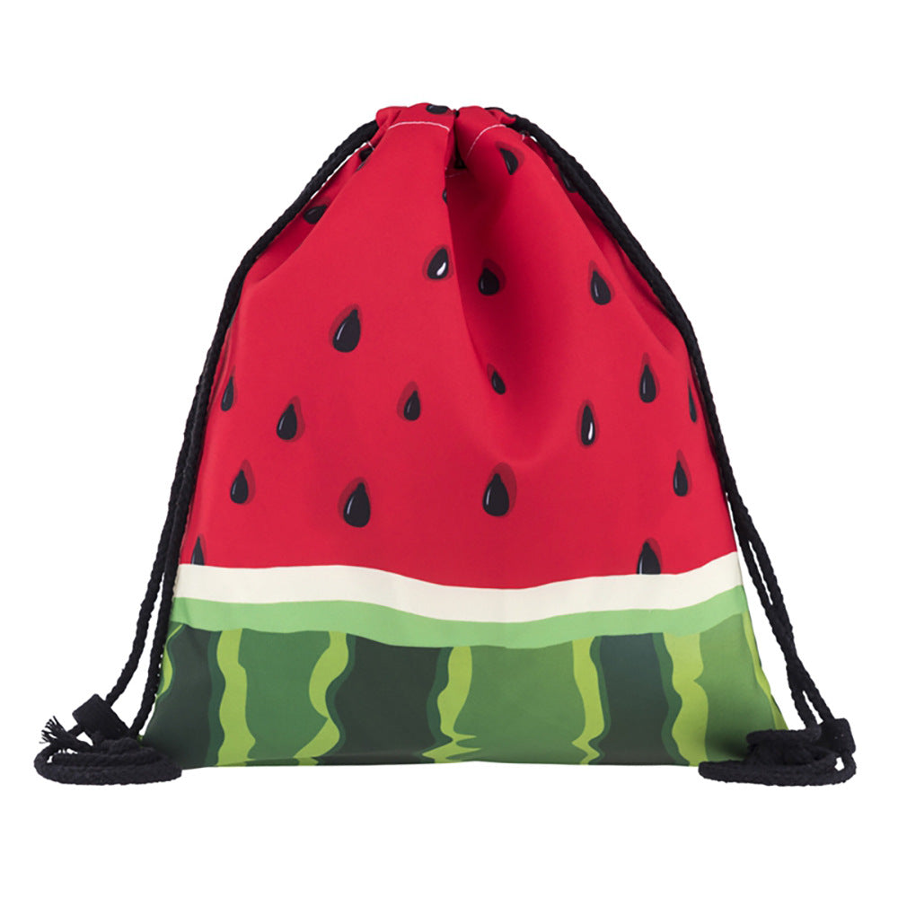 Drawstring Bag Storage Bag With Drawstring Pocket 3d Digital Printing Watermelon Fruit