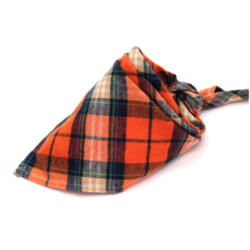 Cotton flannel baby plaid to increase triangle scarf