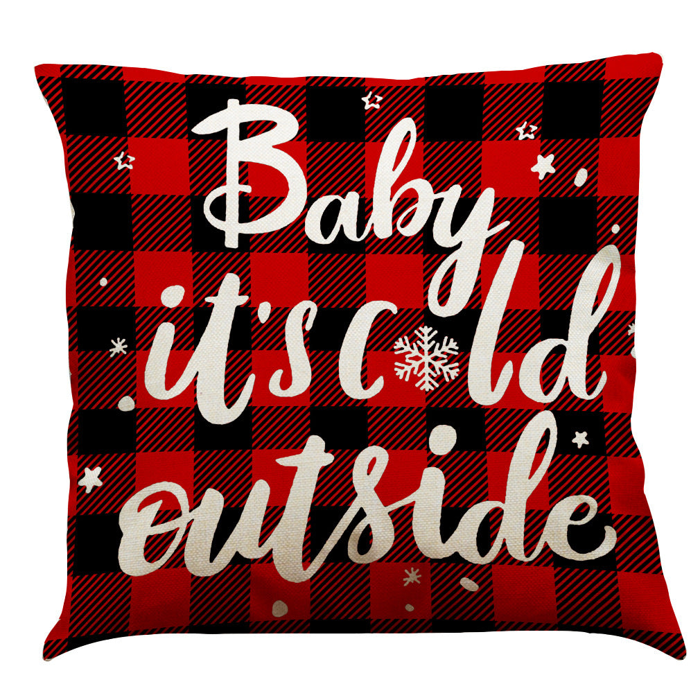 Christmas Cotton Linen Sofa Car Cushion Pillowcase