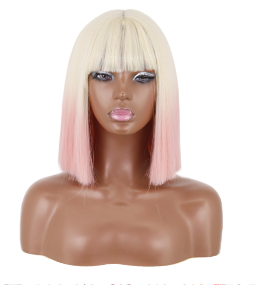 Wig Headgear With Bangs And Shoulders And Clavicle