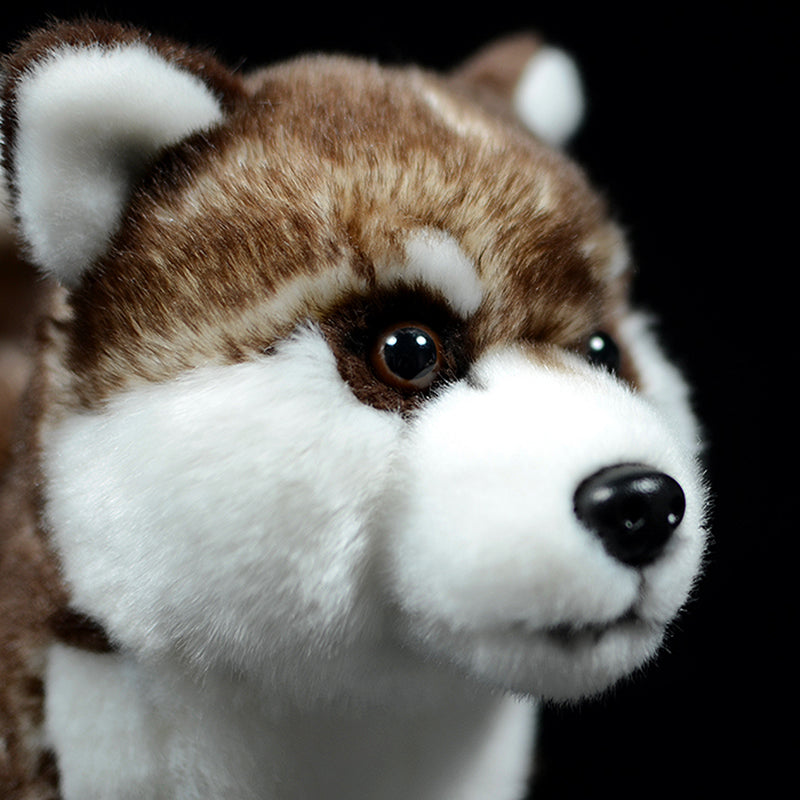 Simulation Dog Toy Model Gift Cute Brown Husky Doll