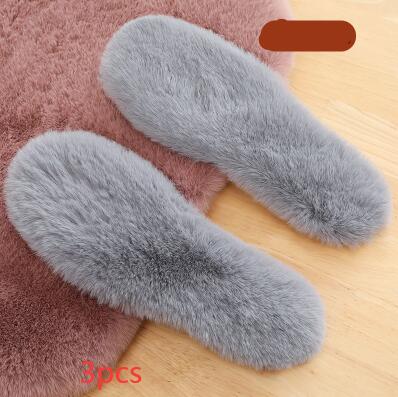 Winter Sheepskin Insoles Wool Warm Heated Insoles Unisex