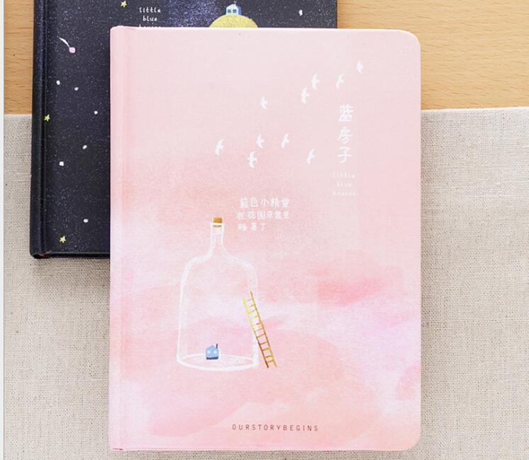 Creative trend Color Pages A5 Notebook Little Blue House Diary Book Hardcover diary Stationery School Supplies