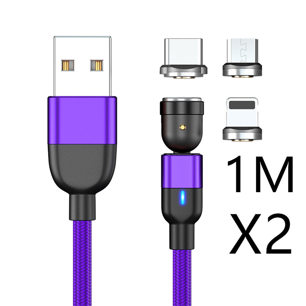 Magnetic Data Cable Threeinone 540-degree Rotation Charging Cable Suitable