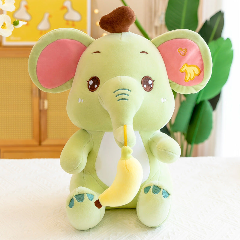 Scissors Machine Holding Banana Baby Elephant Doll