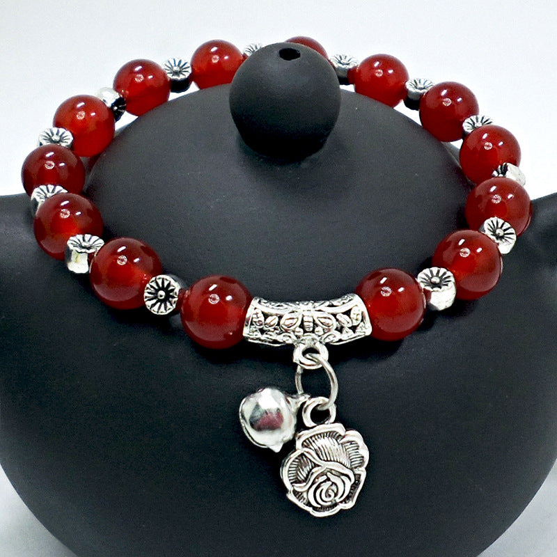 Red Agate Crystal Bracelet Women's Jewelry