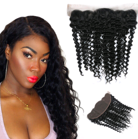 Front lace 4x13 lace frontal deep hair block real hair wig hair