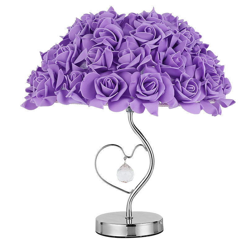 2020 New Wedding Festive Gift Decoration Bedroom Bedside Rose Heart-shaped Table Lamp Wedding Supplies