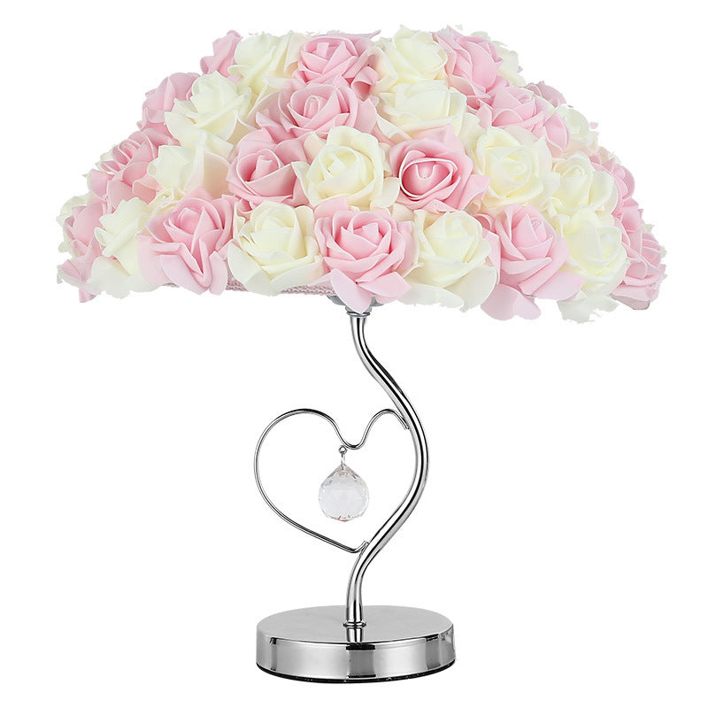 2020 New Wedding Festive Gift Decoration Bedroom Bedside Rose Heart-shaped Table Lamp Wedding Supplies