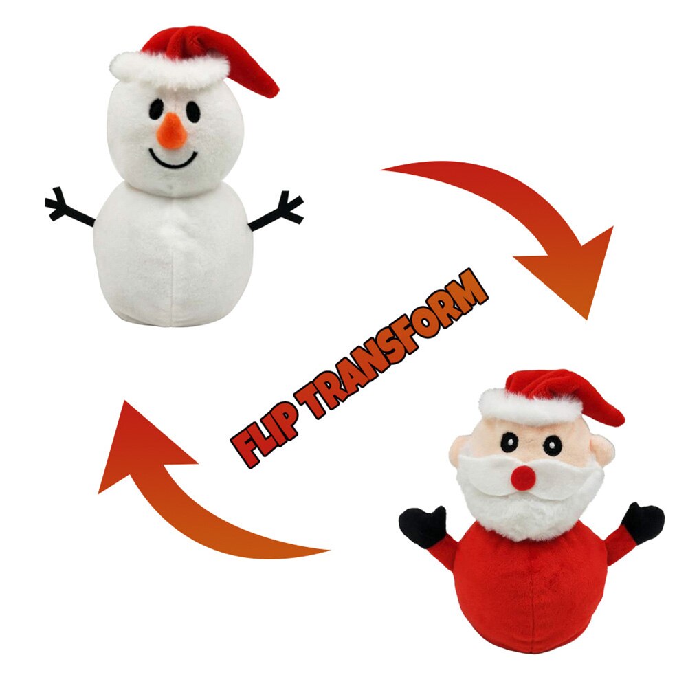 Stylish Double Sided Snowman Doll Flipped Simulation Plush Toys