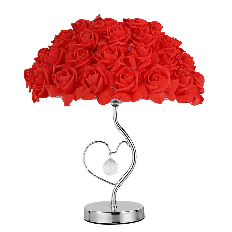 2020 New Wedding Festive Gift Decoration Bedroom Bedside Rose Heart-shaped Table Lamp Wedding Supplies