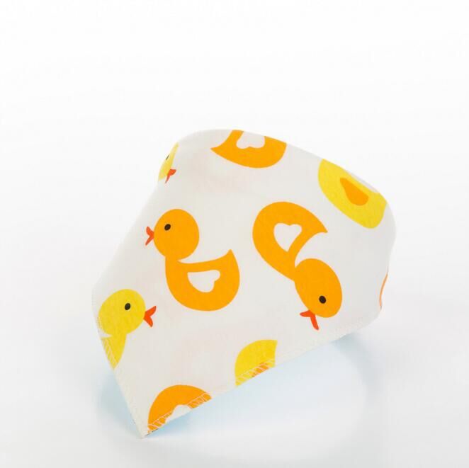 Children's Triangle Towel Baby Bib Saliva Towel Double-layer Cartoon Printing Double-sided Snap