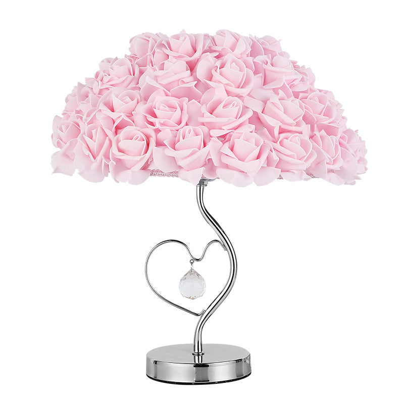 2020 New Wedding Festive Gift Decoration Bedroom Bedside Rose Heart-shaped Table Lamp Wedding Supplies